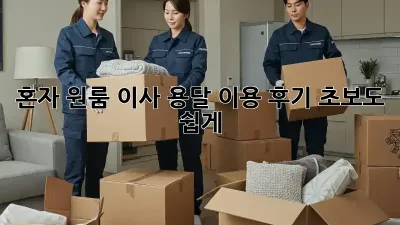 혼자 원룸 이사? 용달 이용 후기: 초보도 쉽게!